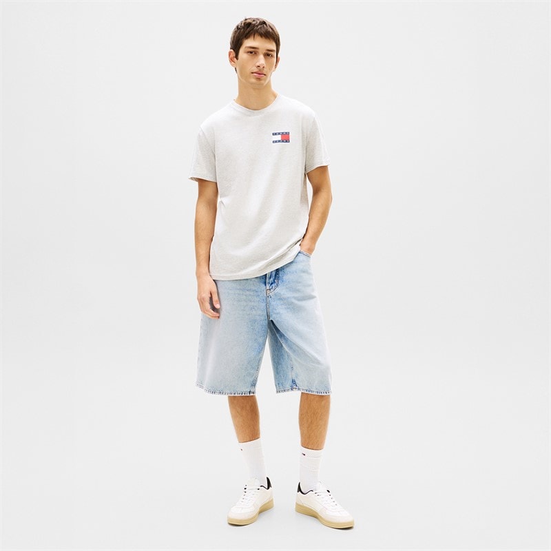 Tommy Jeans Mens Slim Essential T-Shirt Ice Grey Heather - Image 2