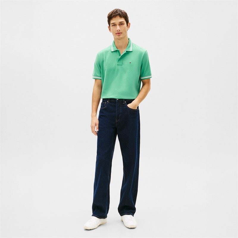 Tommy Jeans Mens Tipped Polo Shirt Bahama Green - Image 2