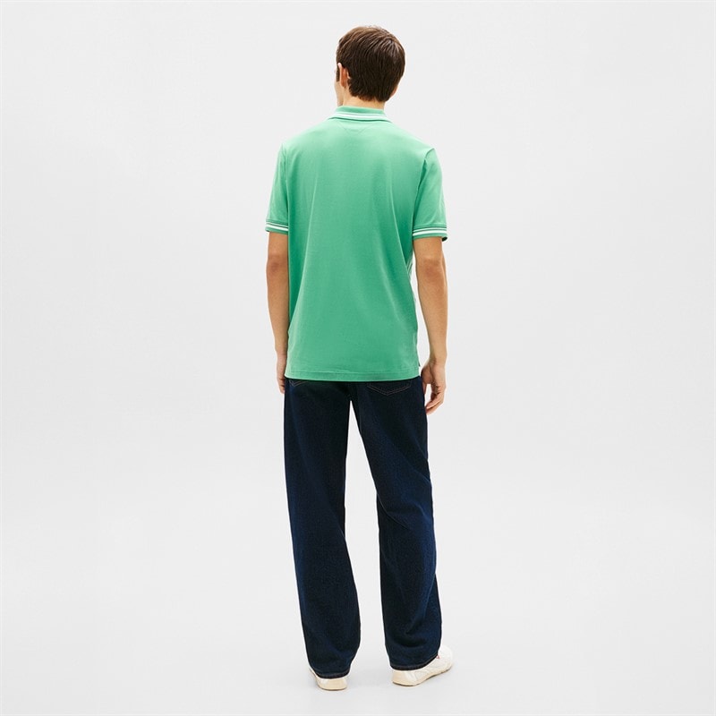 Tommy Jeans Mens Tipped Polo Shirt Bahama Green - Image 3
