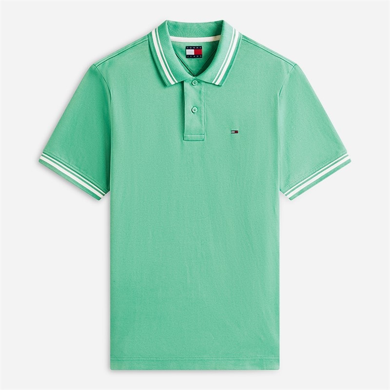 Tommy Jeans Mens Tipped Polo Shirt Bahama Green - Image 5