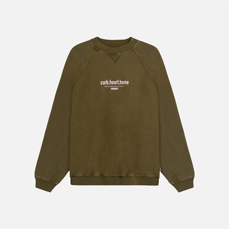 Woodbird Zhang Dye Sweatshirt Dark Brown - Image 1