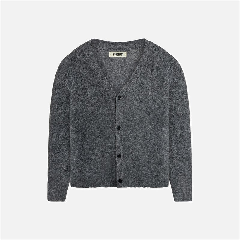 Woodbird Koon Loop Cardigan Asphalt - Image 1