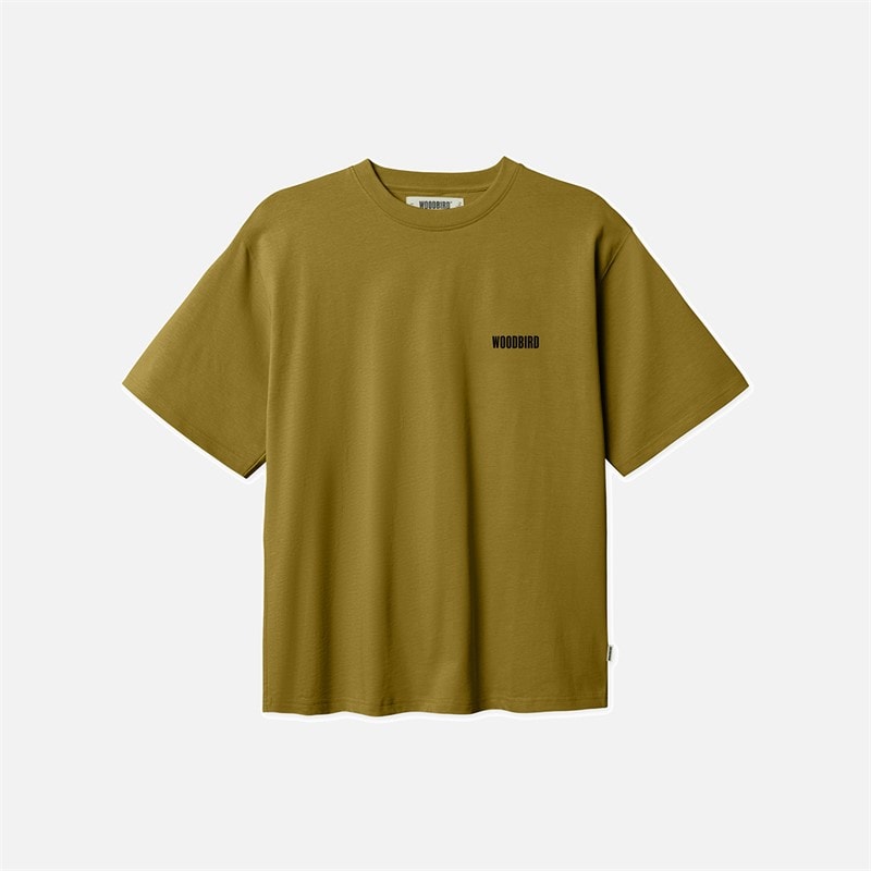 Woodbird Baine Balance T-Shirt Dark Green - Image 1