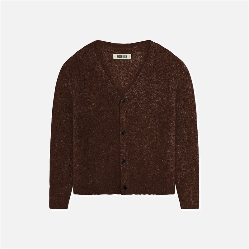 Woodbird Koon Loop Cardigan Dark Brown - Image 1