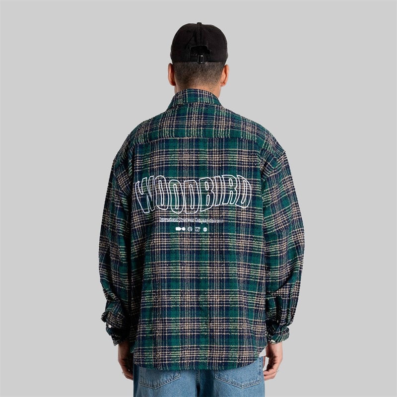 Woodbird Mens Jong Em Check Shirt Green Check - Image 2