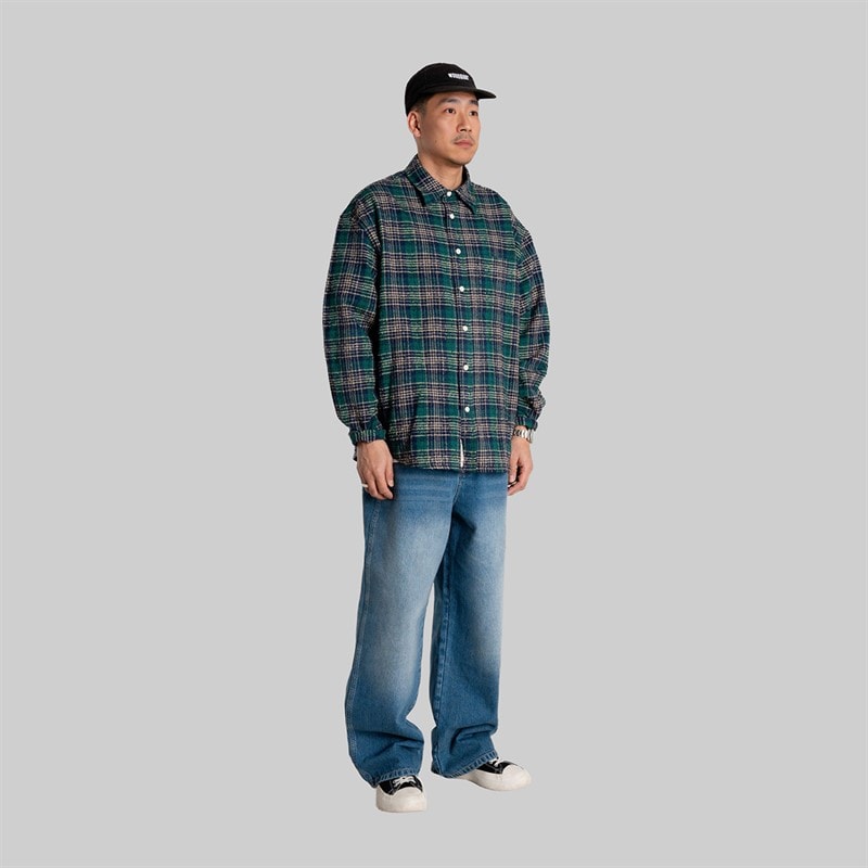 Woodbird Mens Jong Em Check Shirt Green Check - Image 4