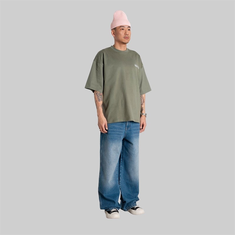 Woodbird Mens Beam Wobble T-Shirt Grey Green Grey-Green - Image 4