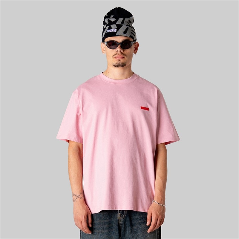 Woodbird Mens Baine Founded T-Shirt Dusty Rose - Image 1