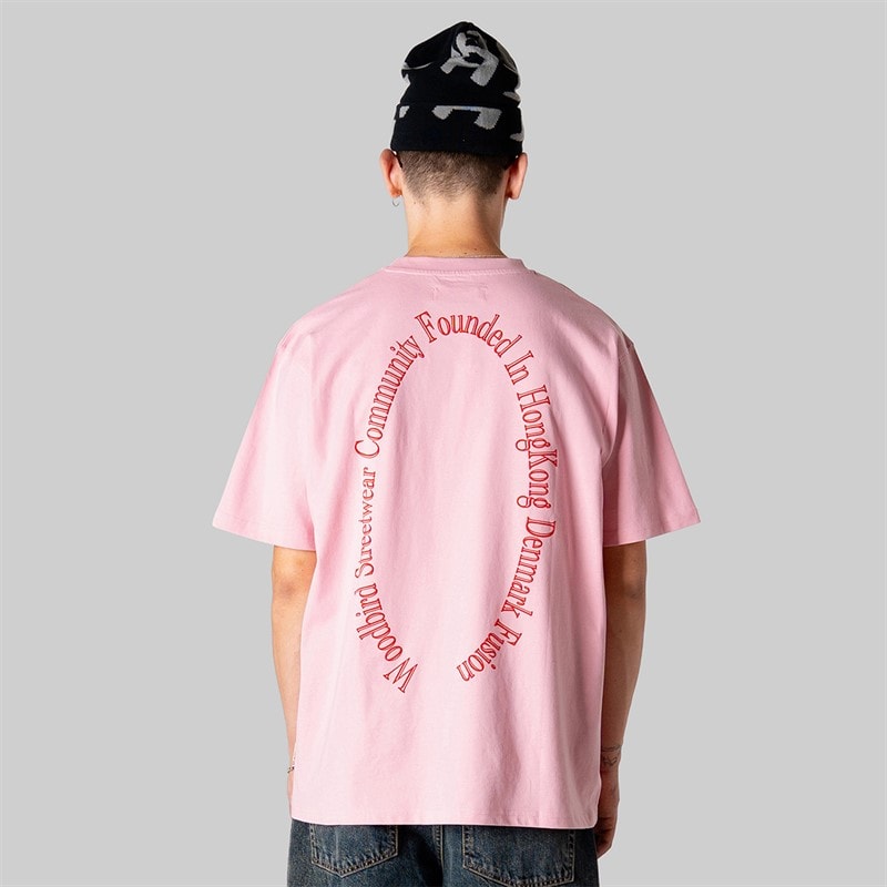 Woodbird Mens Baine Founded T-Shirt Dusty Rose - Image 2