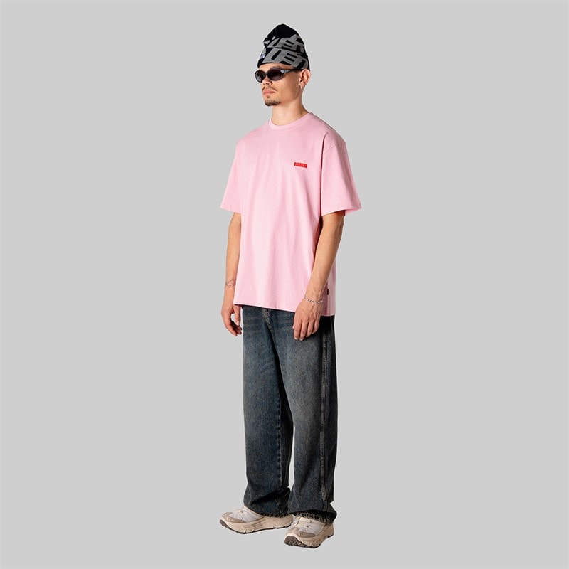 Woodbird Mens Baine Founded T-Shirt Dusty Rose - Image 3