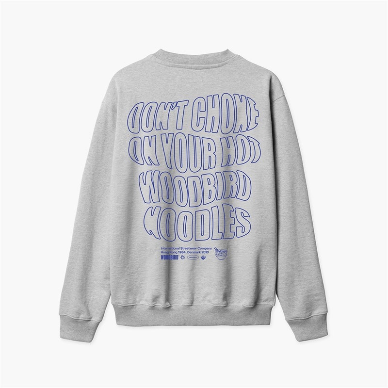 Woodbird Mens Cane Wobble Sweatshirt Grey Melange - Image 1