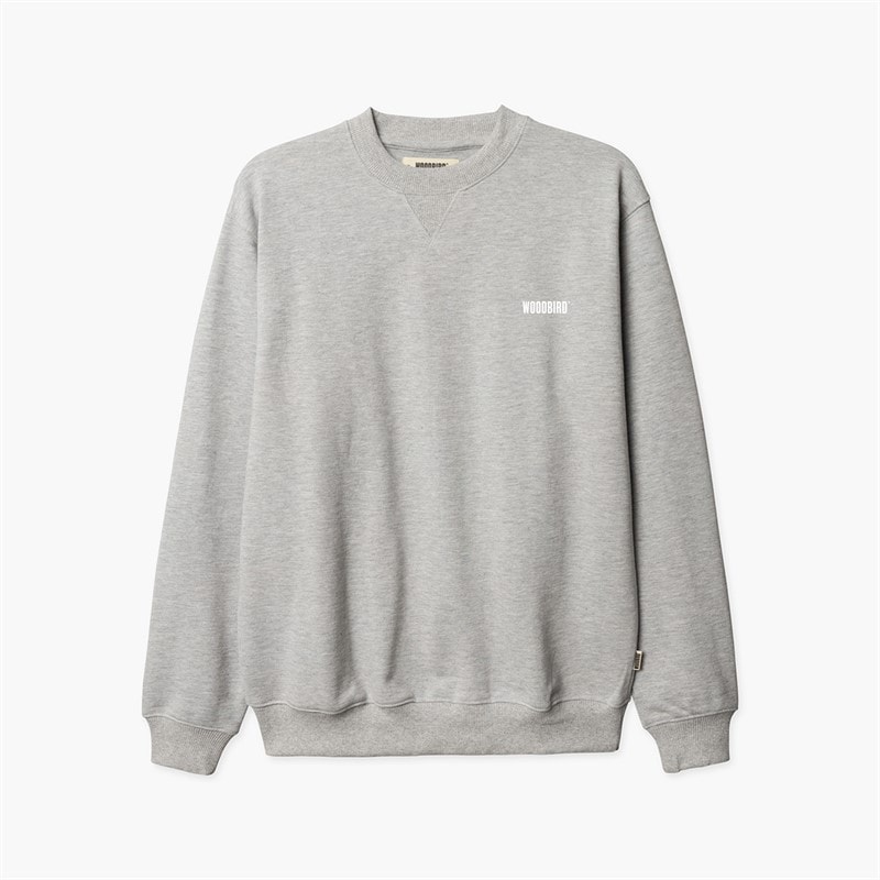 Woodbird Mens Cane HKDK Sweatshirt Grey Melange - Image 2