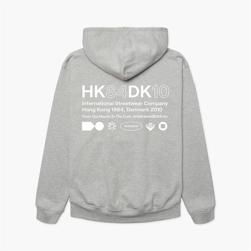 Woodbird Mens Pacs HKDK Hoodie Grey Melange - Image 1