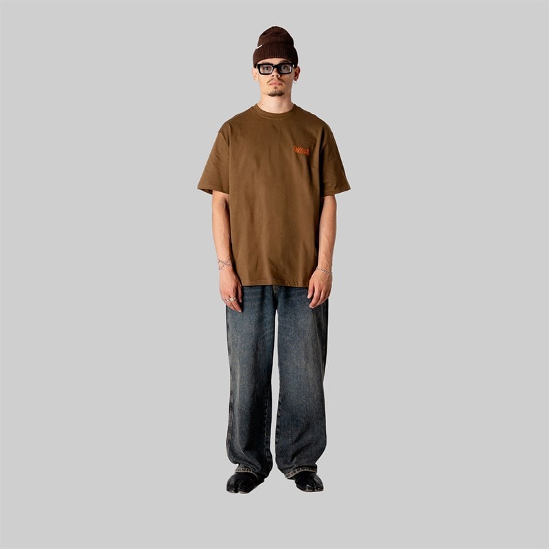 Woodbird Mens Baine Flower T-Shirt Dark Brown - Image 3