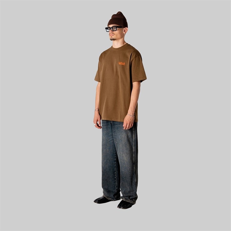 Woodbird Mens Baine Flower T-Shirt Dark Brown - Image 4