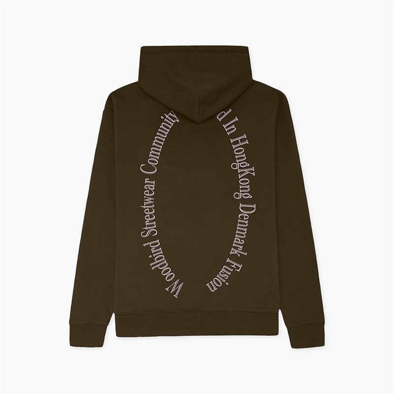 Woodbird Mens Pacs Founded Hoodie Dark Brown - Image 1