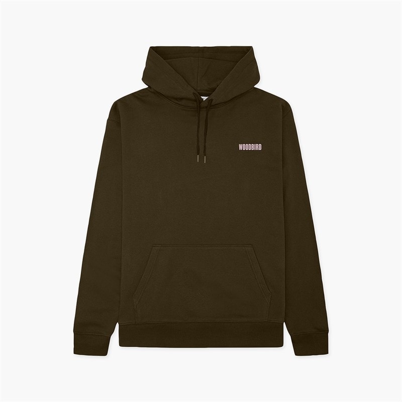Woodbird Mens Pacs Founded Hoodie Dark Brown - Image 2