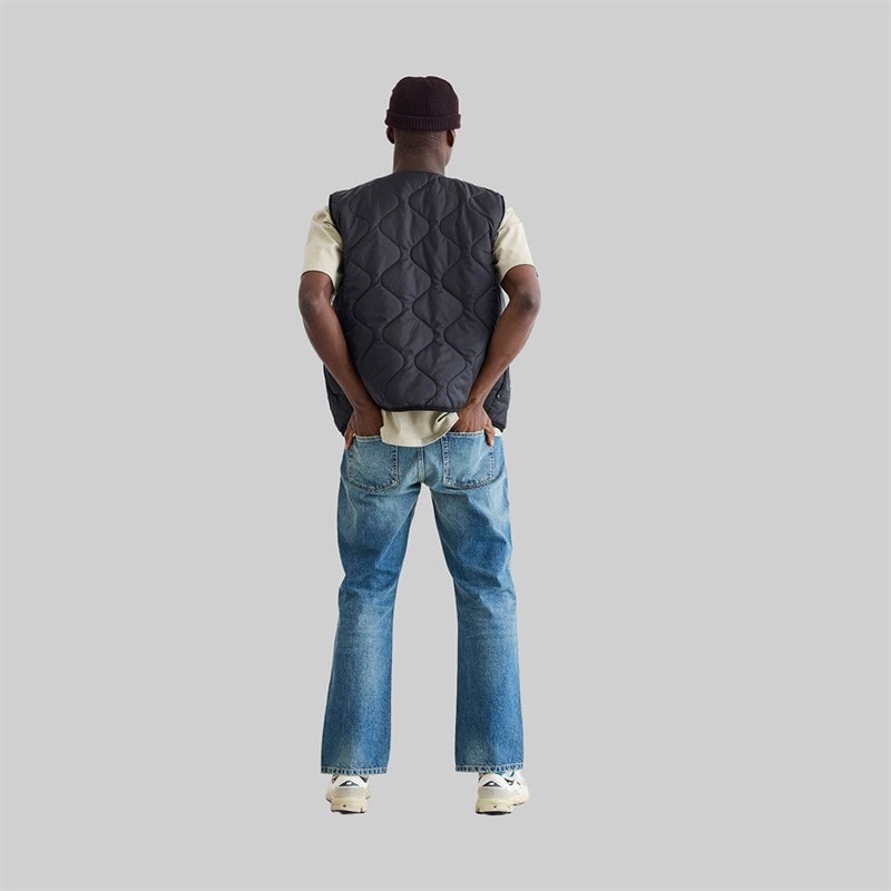 Woodbird Mens Trais Quilt Vest Black - Image 2
