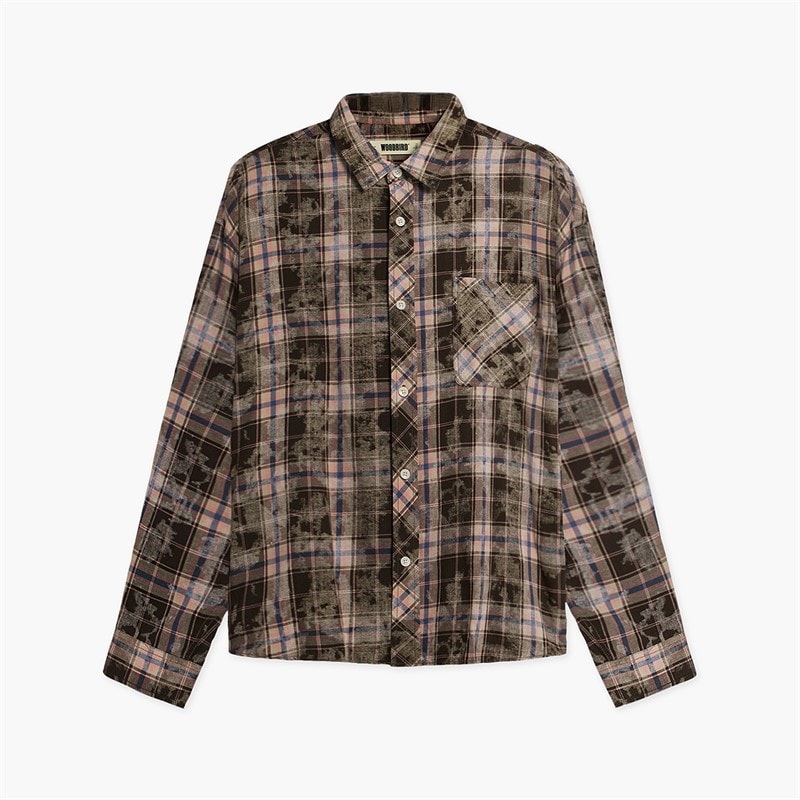 Woodbird Mens Jong Check Shirt Brown Check