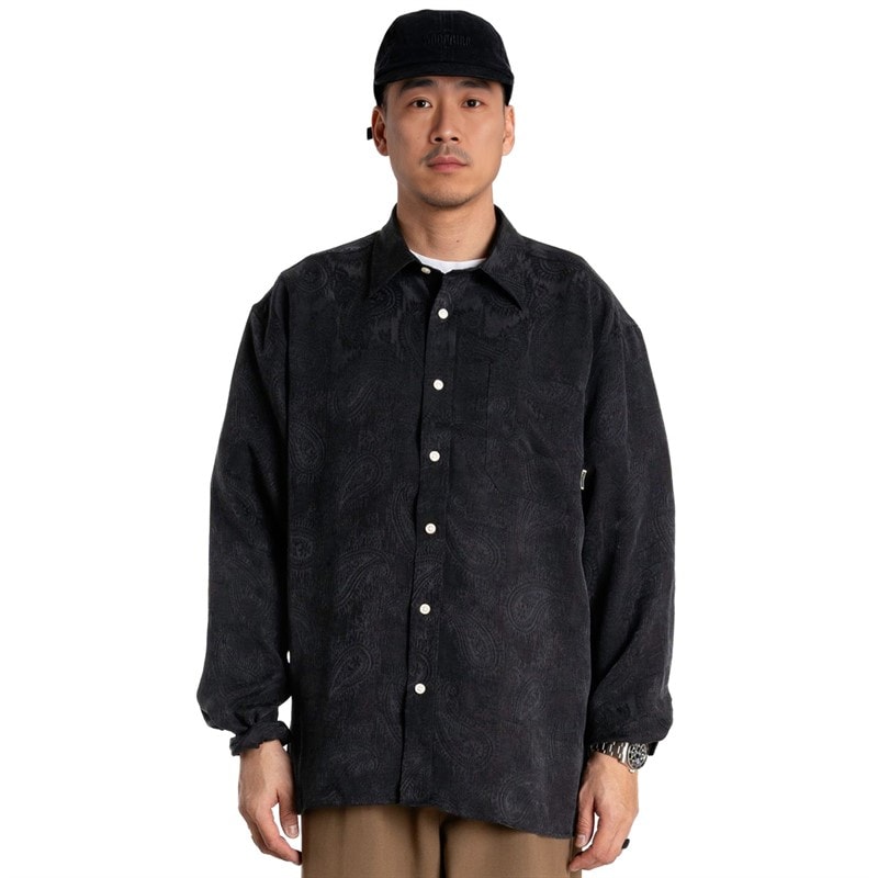 Woodbird Mens Buzo Paisley Shirt Black