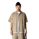 Woodbird Mens Wang Shiko Shirt Stone