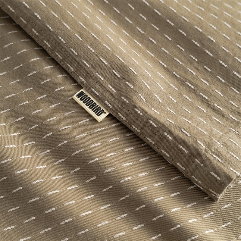 Woodbird Mens Wang Shiko Shirt Stone - Image 5