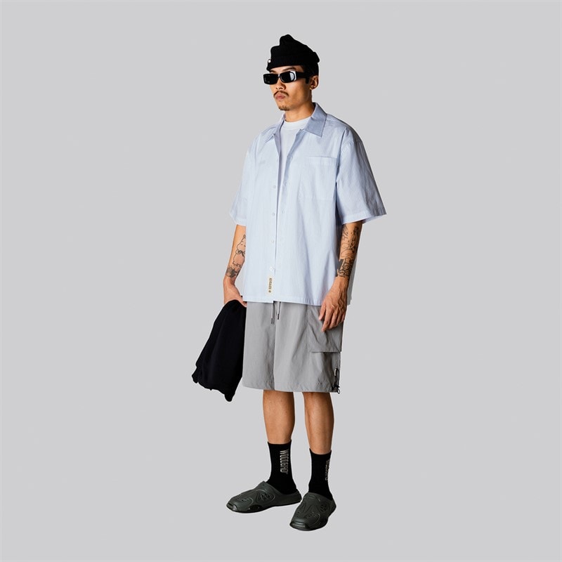 Woodbird Mens Wang Wok Shirt Light Blue - Image 3
