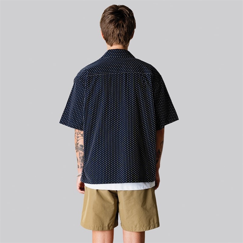 Woodbird Mens Wang Shiko Shirt Dark Navy - Image 2
