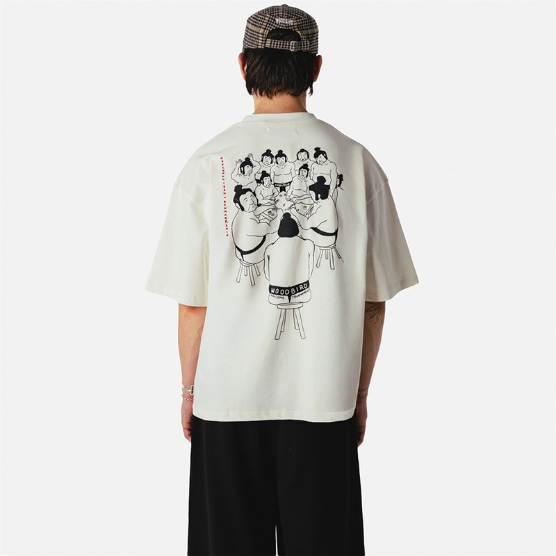 Woodbird Mens Beam Suma T-Shirt Off White - Image 1