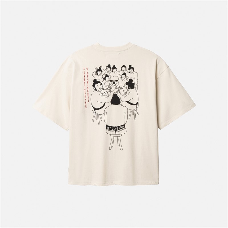 Woodbird Mens Beam Suma T-Shirt Off White - Image 5