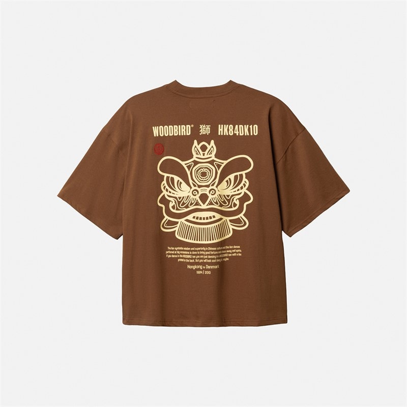 Woodbird Mens Beam Lion T-Shirt Mid Brown - Image 5