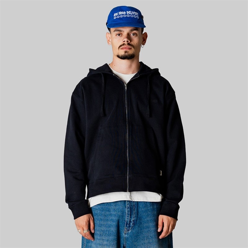 Woodbird Mens Fuji Base Zip Hoodie Black - Image 1