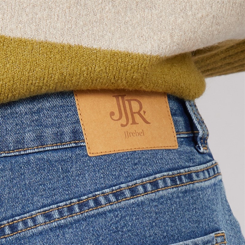 JJ REBEL Womens Womes Kylie Mom Fit Jeans 635 Mid Blue - Image 3