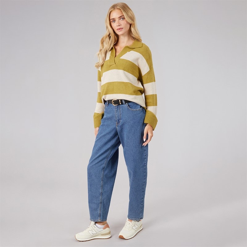 JJ REBEL Womens Womes Kylie Mom Fit Jeans 635 Mid Blue - Image 4