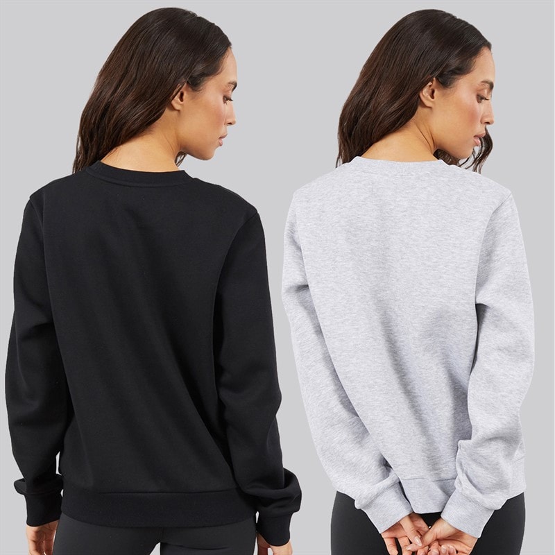 JJ REBEL Womens Two Pack Viola Sweatshirts Black/Grey Marl - Image 2