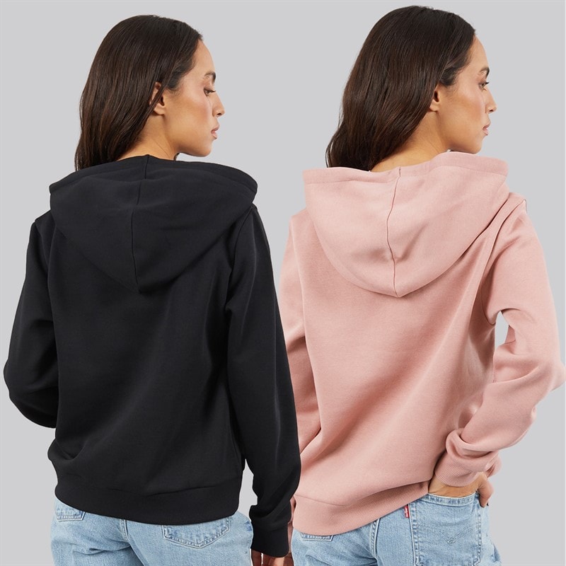 JJ REBEL Womens Two Pack Viola Hoodies Black/Woodrose - Image 2