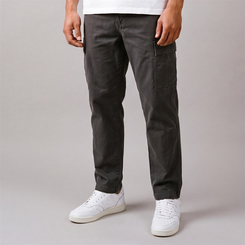 JJ REBEL Mens Carlos Relaxed Cargo Pants Asphalt - Image 1