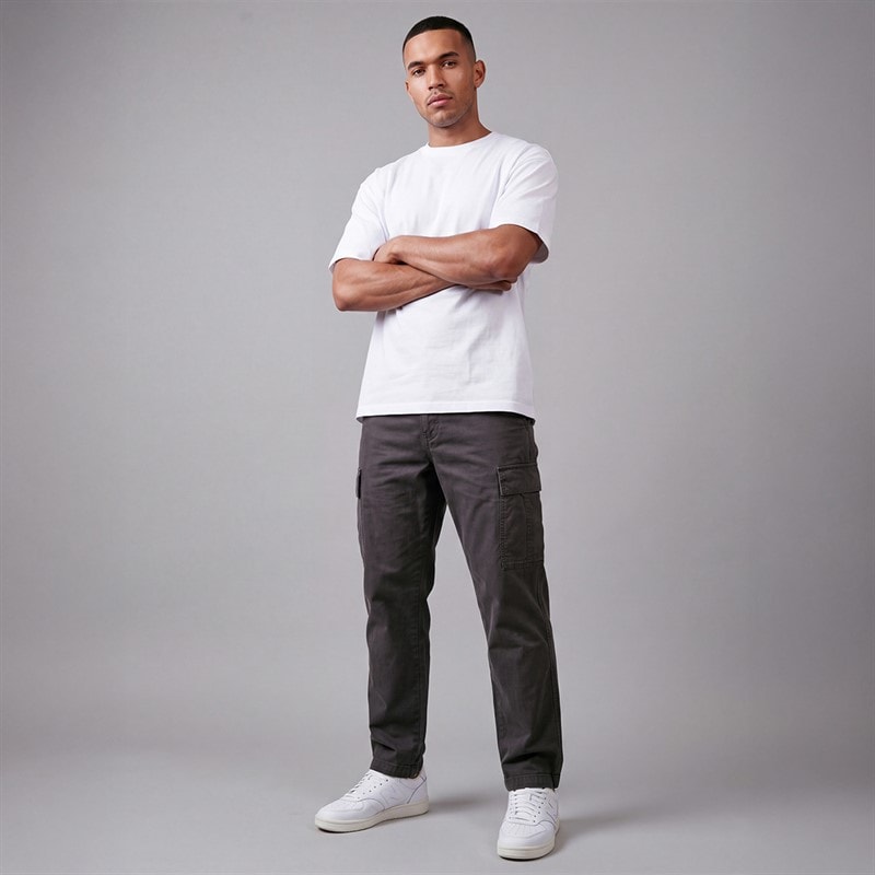JJ REBEL Mens Carlos Relaxed Cargo Pants Asphalt - Image 2