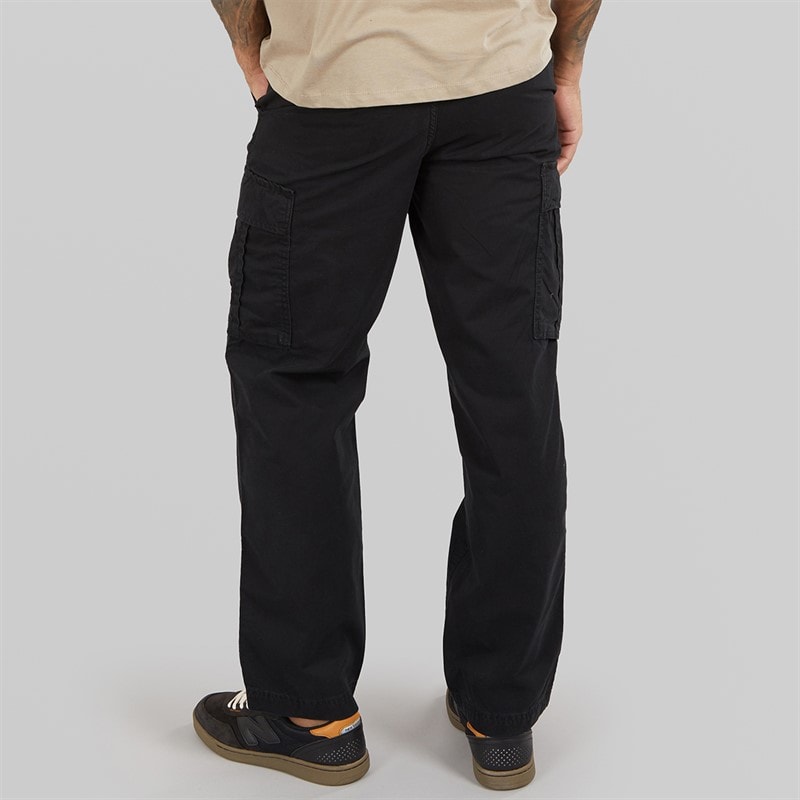 JJ REBEL Mens Carlos Relaxed Cargo Pants Black - Image 2