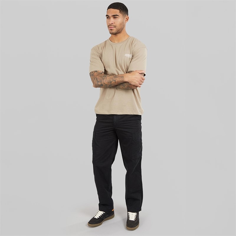 JJ REBEL Mens Carlos Relaxed Cargo Pants Black - Image 4