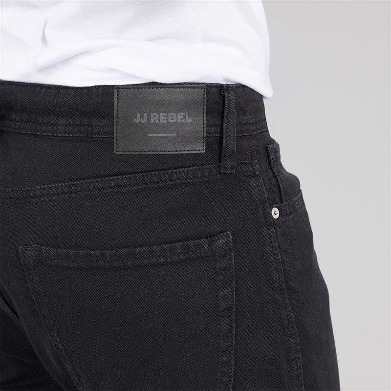 JJ REBEL Mens Roxan Relaxed Fit Jeans Black - Image 3
