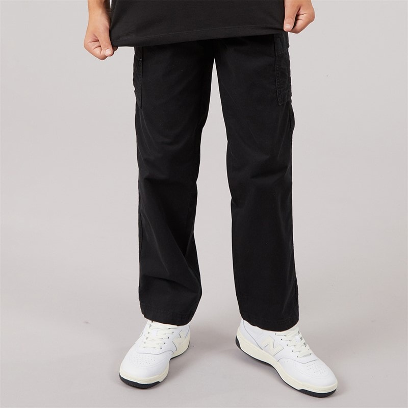 JJ REBEL Boys Carlos Relaxed Crago Trousers Black - Image 1