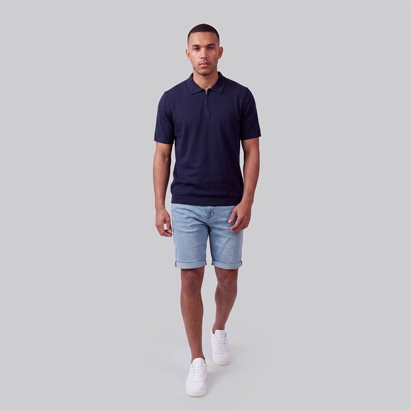 JJ REBEL Mens Craft Denim Shorts Blue - Image 4
