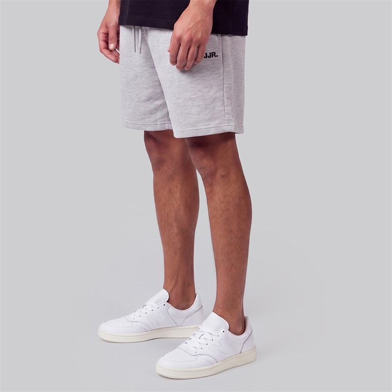JJ REBEL Mens Logo Sweat Shorts Light Grey Melange - Image 1