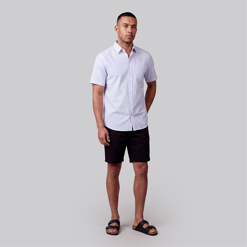 JJ REBEL Mens Oscar Short Sleeve Shirt Infinity White - Image 3