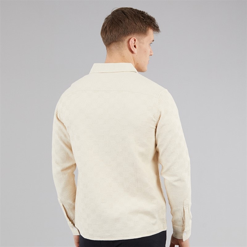 C.R.C. Mens Mosh Textured Shirt Off White Offwhite - Image 2