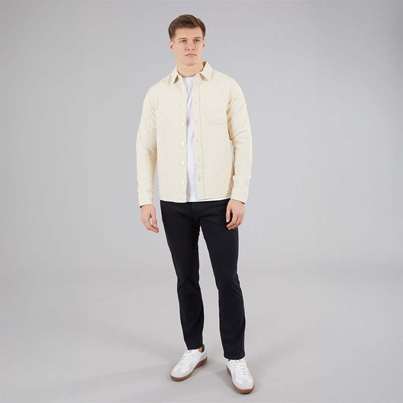 C.R.C. Mens Mosh Textured Shirt Off White Offwhite - Image 4