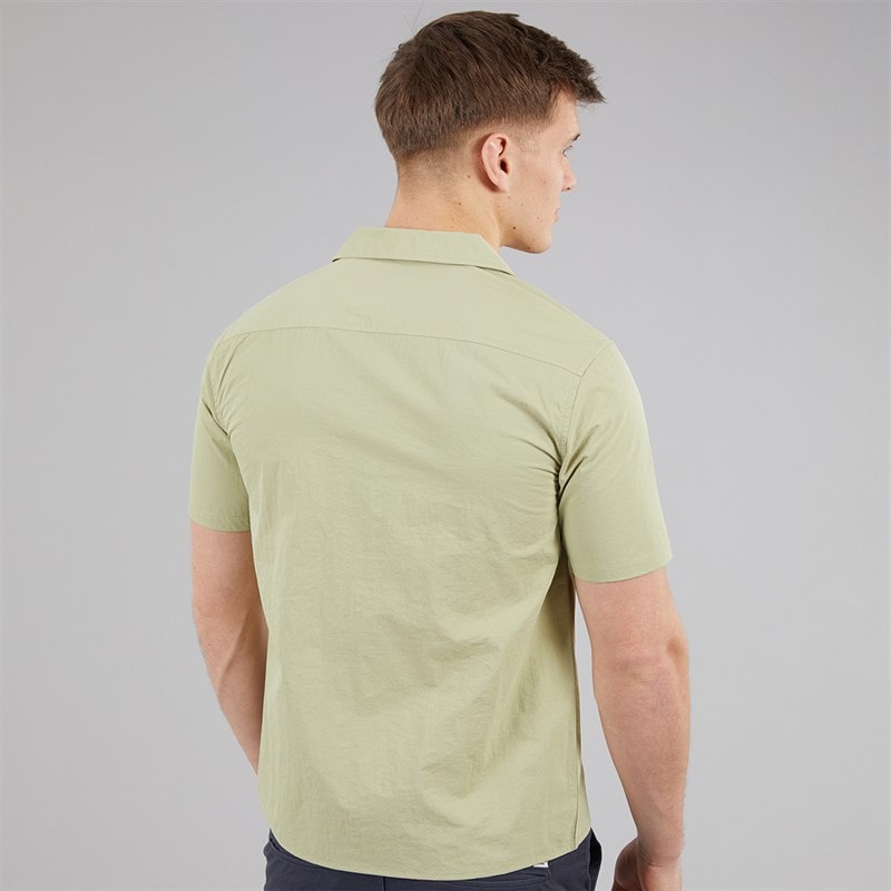 C.R.C. Mens Berry Satin Shirt Olive - Image 2