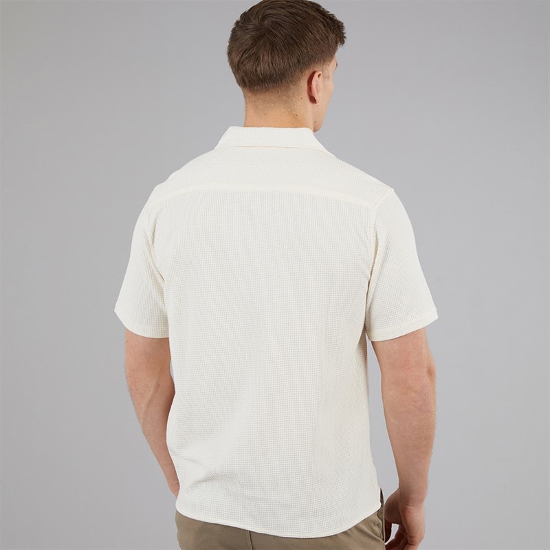 C.R.C. Mens Berry Textured Shirt Off White Offwhite - Image 2