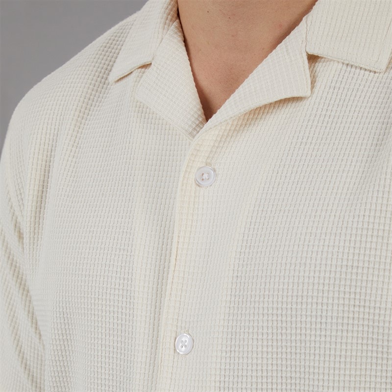 C.R.C. Mens Berry Textured Shirt Off White Offwhite - Image 3